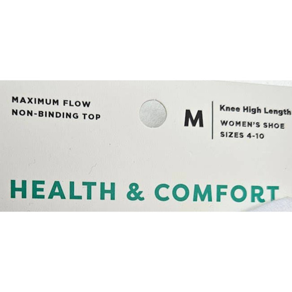 Non-Binding Knee Length Women's Pack Of 2 Circulatory‎ Socks White Size Medium - Picture 5 of 7